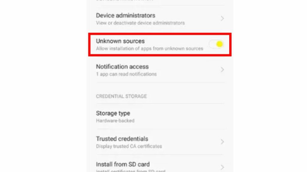 Allow to install from unknown sources