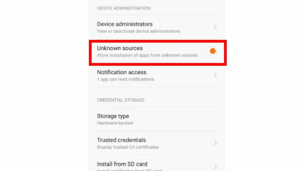 Allow download from unknown sources