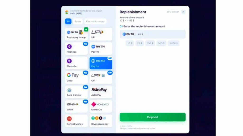 make your first deposit