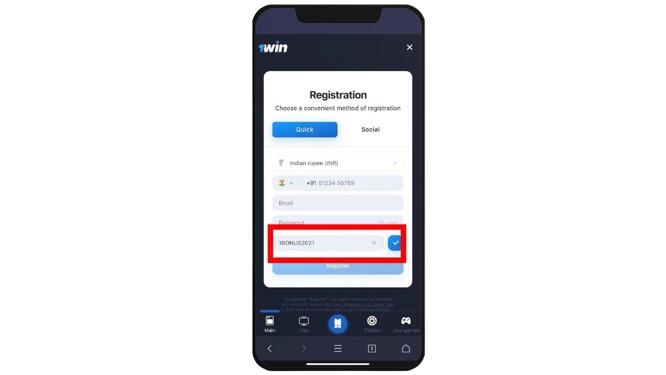 1win promo code