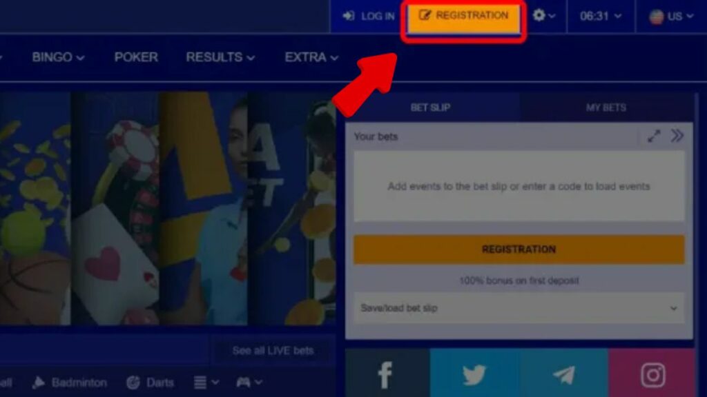 registration button