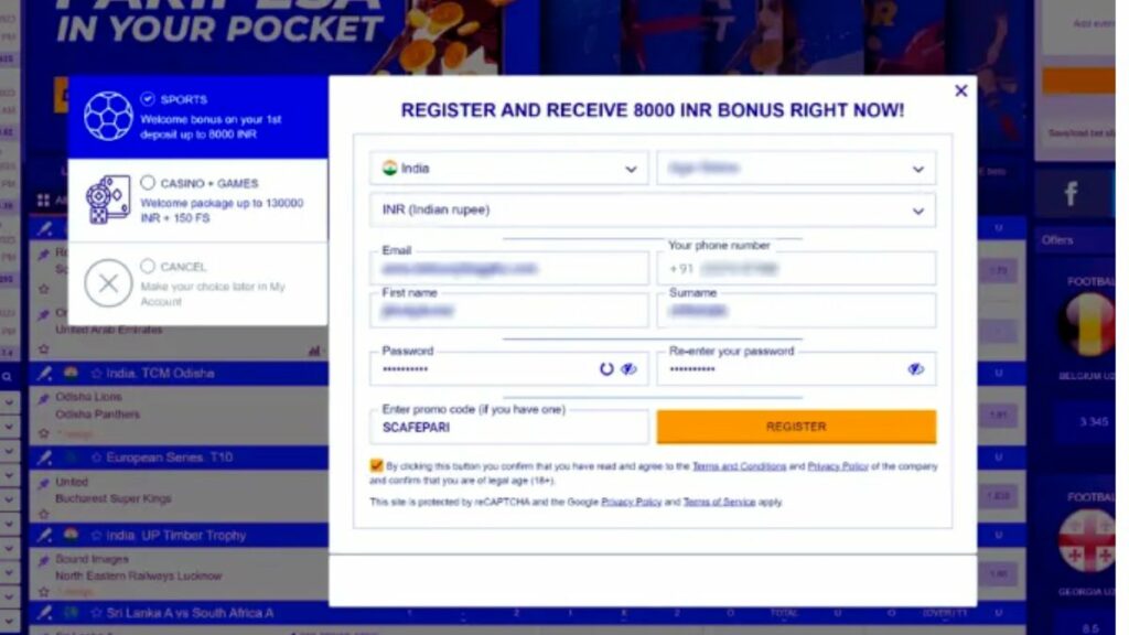 Paripesa registration