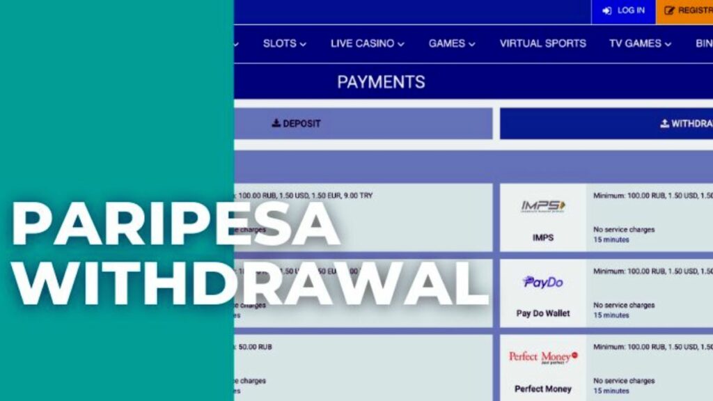 How to withdraw from Paripesa