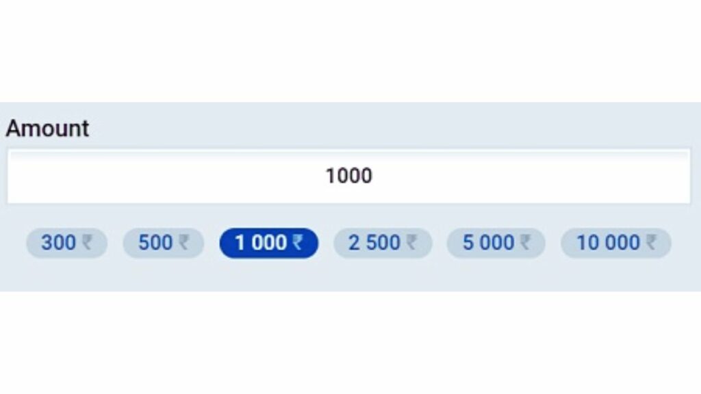 Enter the amount