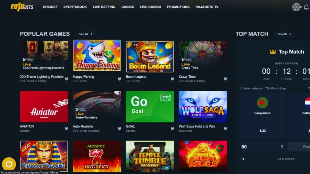 Rajabets home page