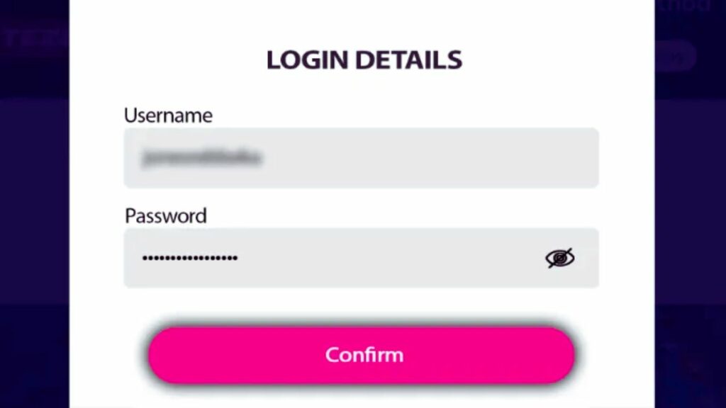 Login details at Tez888