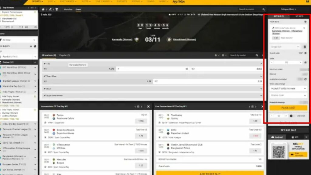 bet on cricket at Melbet
