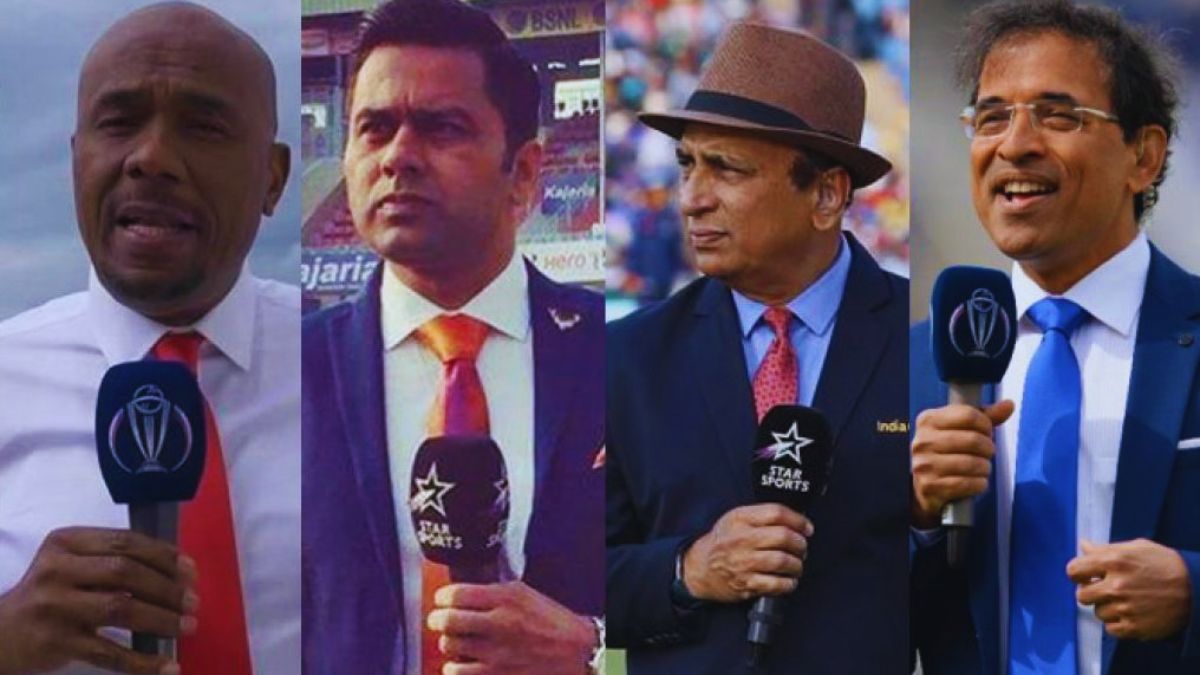 Harsha Bhogle, Sunil Gavaskar, Suresh Raina, Matthew Hayden, Ian Bishop, Aakash Chopra